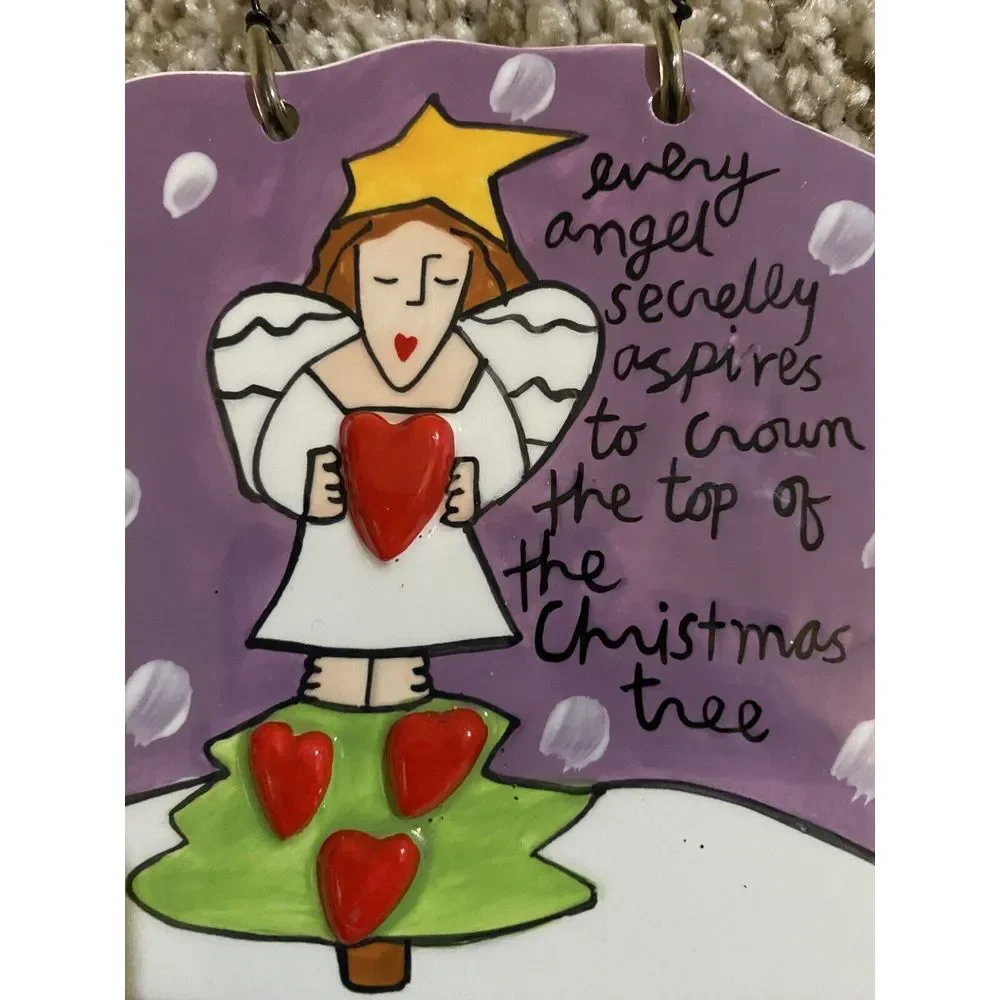 Vintage Sandra Magsamen for Silvestri Wall Tile Art‎ Signed Christmas Quote
